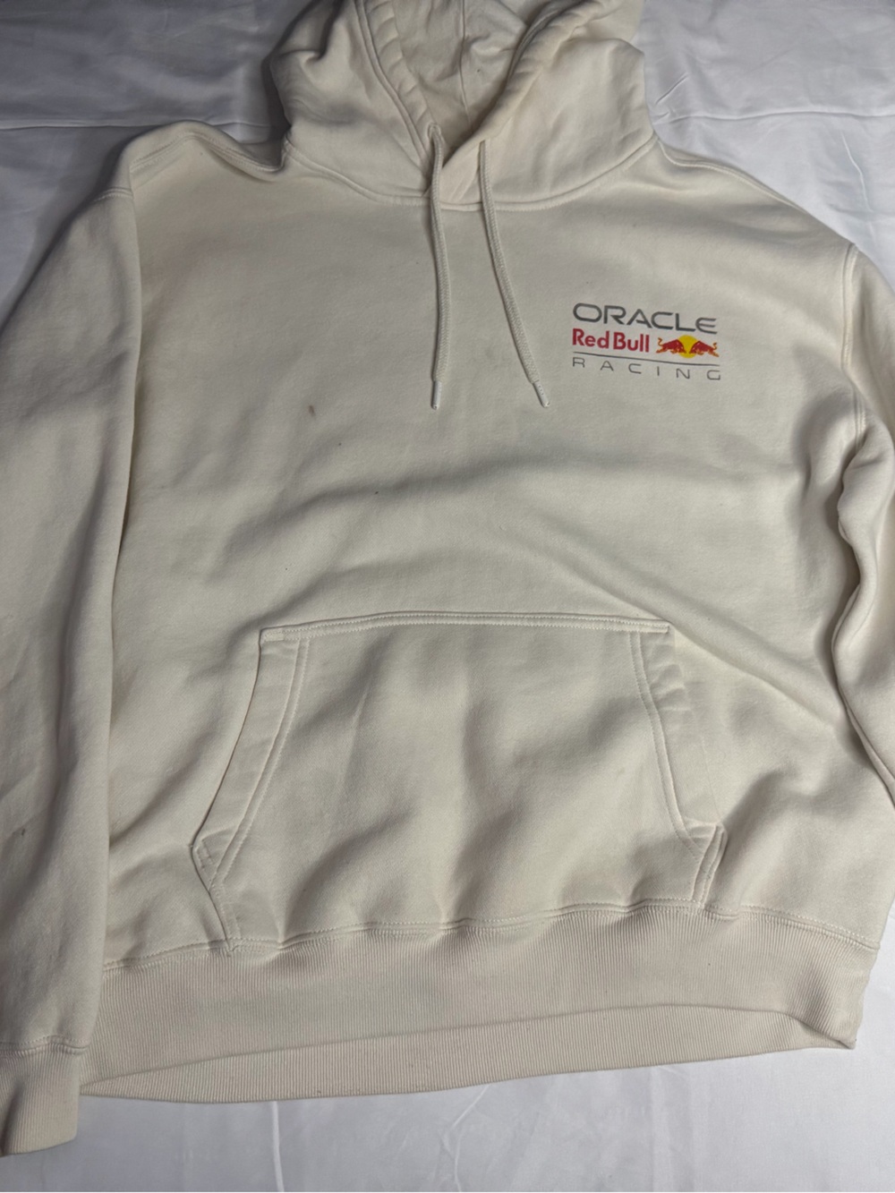 Hollister Cream Crewneck Hoodie with Oracle Red Bull Racing Logo